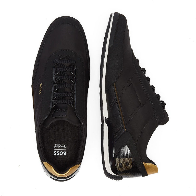 BOSS Saturn Low Flny Mens Black Trainers