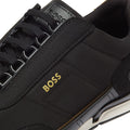 BOSS Saturn Low Flny Mens Black Trainers