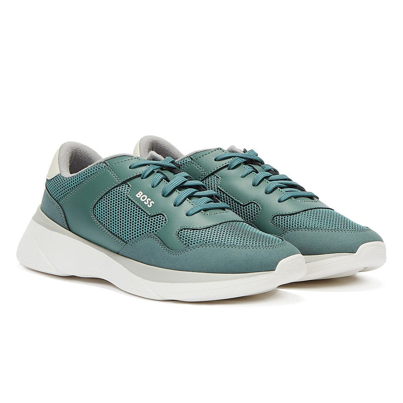 BOSS Dean Runn Mens Open Green Trainers