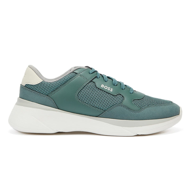 BOSS Dean Runn Mens Open Green Trainers