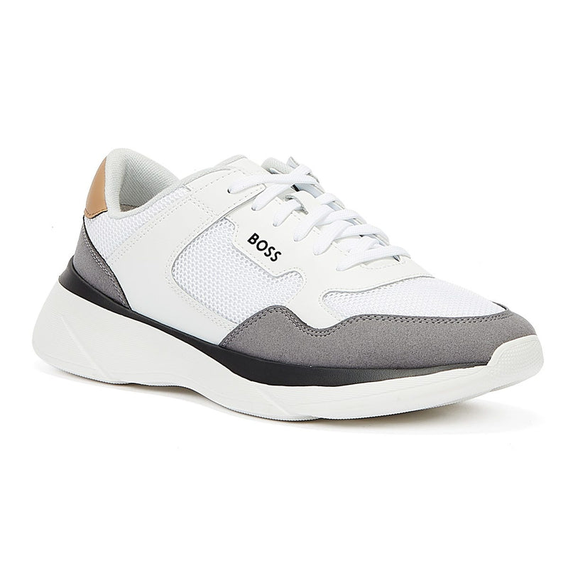 BOSS Dean Runn Memx Mens Open White Trainers