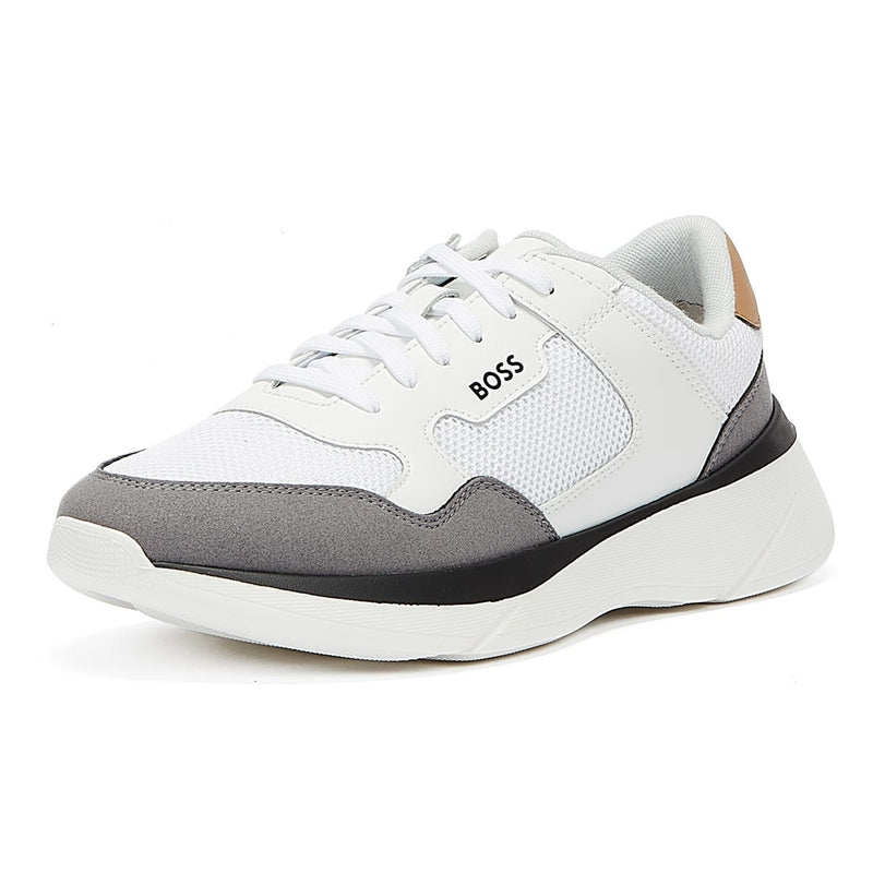 BOSS Dean Runn Memx Mens Open White Trainers