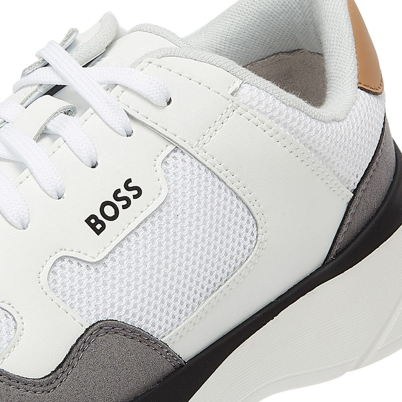 BOSS Dean Runn Memx Mens Open White Trainers
