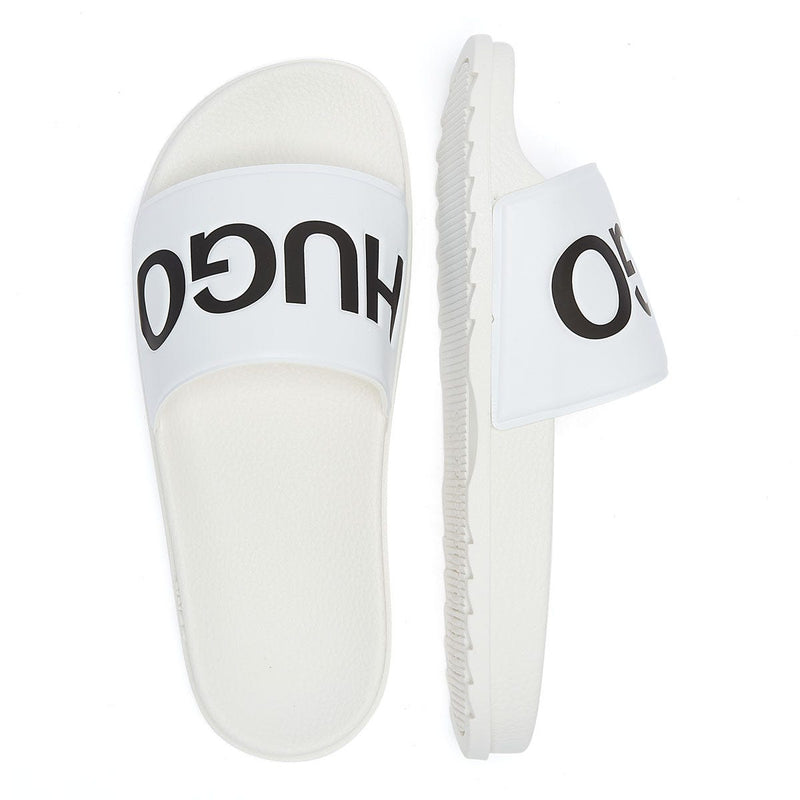 HUGO Match Mens White Slides