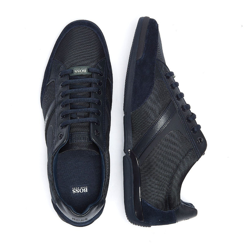 BOSS Saturn Mix Low Mens Dark Blue Trainers