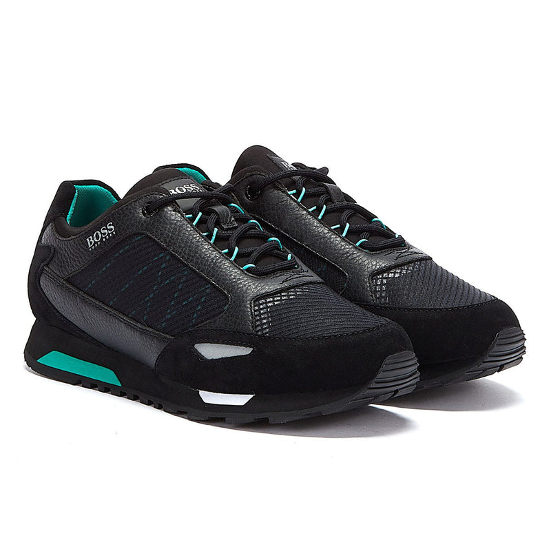 BOSS Parkour Runn Net Mens Black Trainers