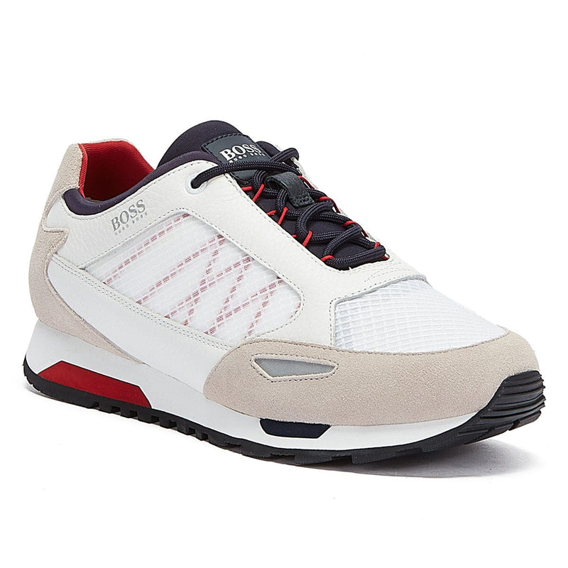 BOSS Parkour Runn Net Mens White Trainers