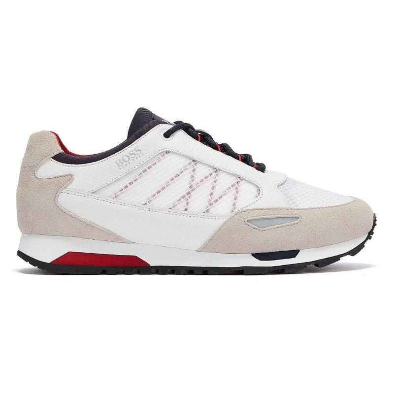 BOSS Parkour Runn Net Mens White Trainers