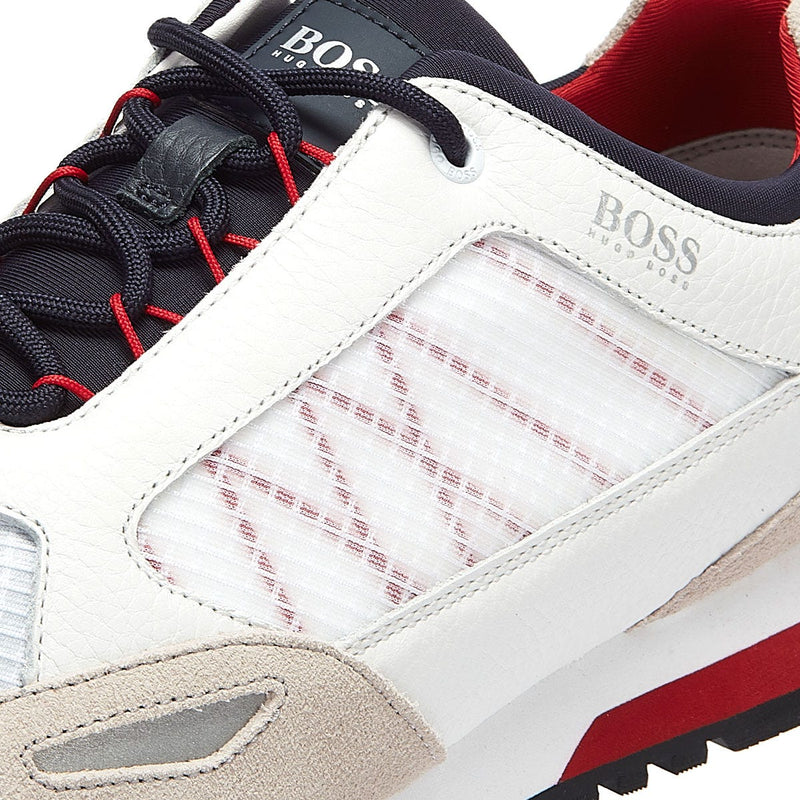BOSS Parkour Runn Net Mens White Trainers
