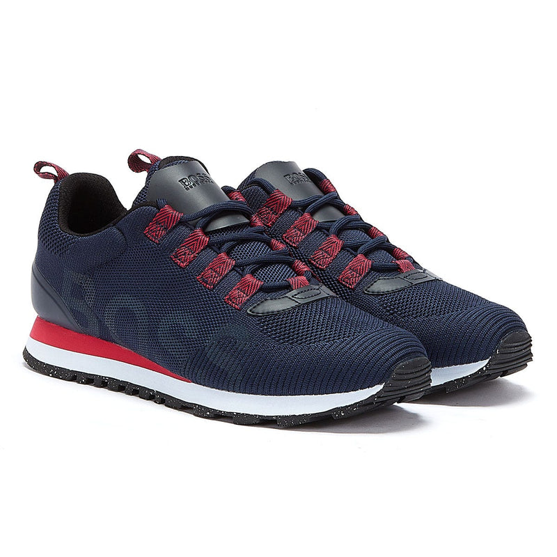 BOSS Parkour Runn Res Mens Navy / Red Trainers