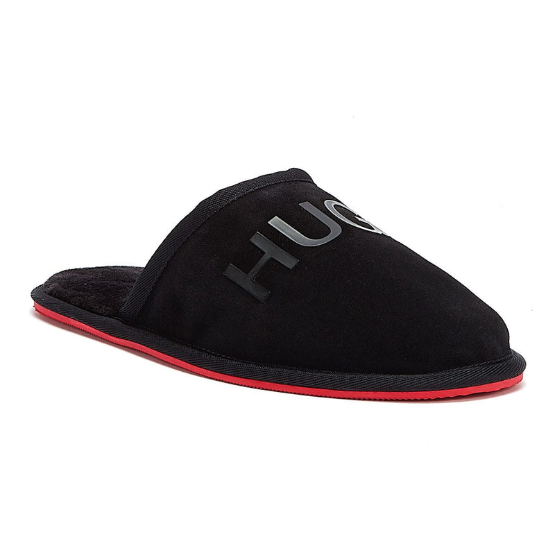 HUGO Cozy Mens Black Slippers