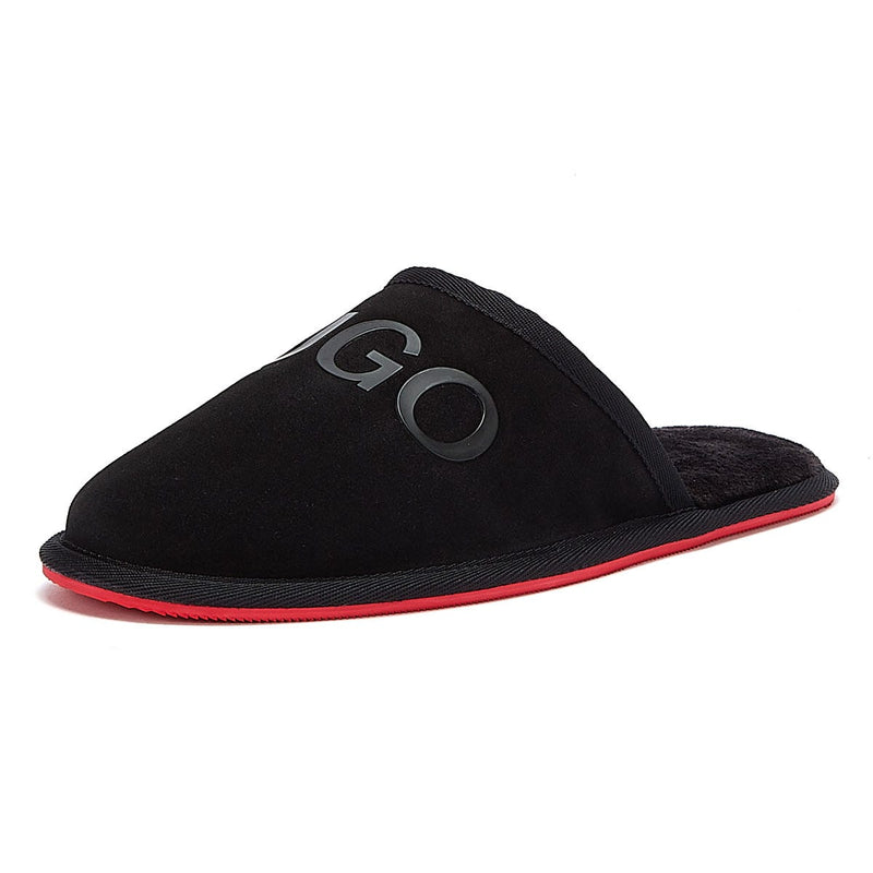HUGO Cozy Mens Black Slippers