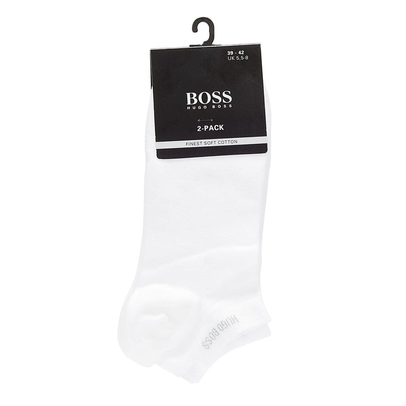 BOSS 2 Pack White Ankle Socks