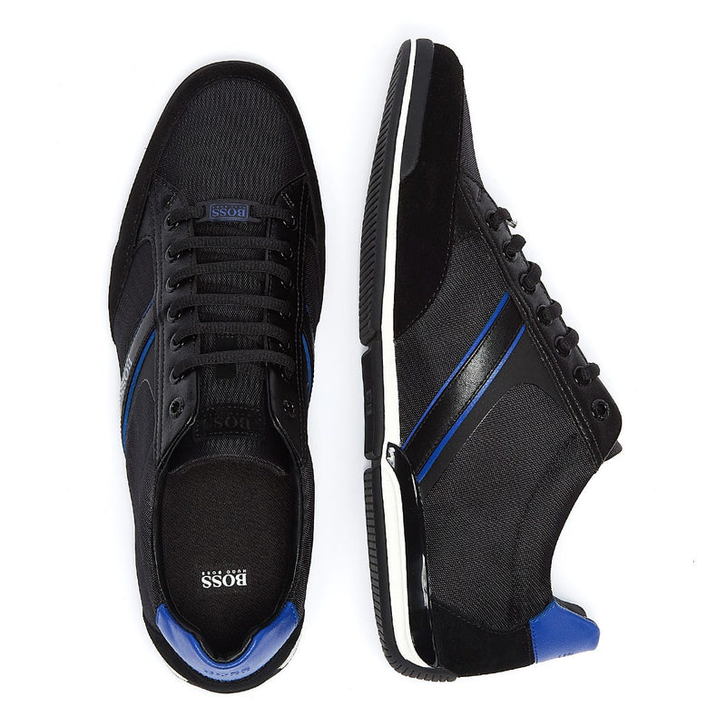 BOSS Saturn Low Mens Black / Blue Trainers