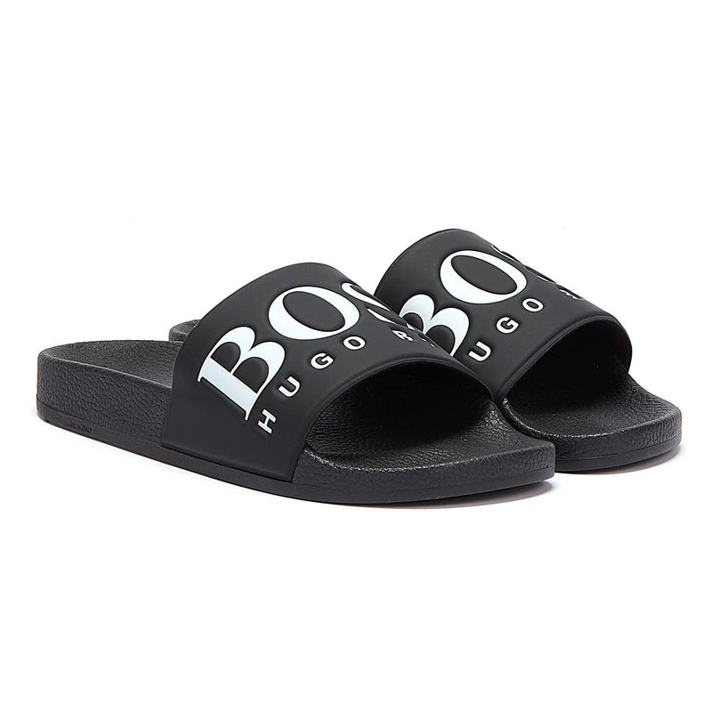 BOSS Solar Mens Black / White Slides