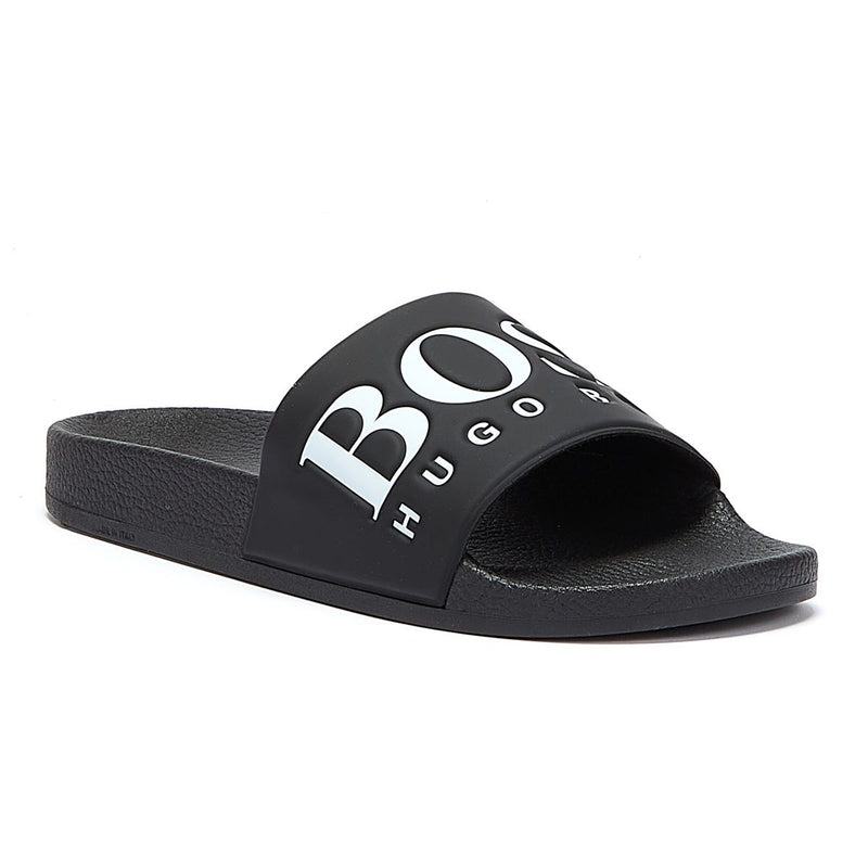 BOSS Solar Mens Black / White Slides