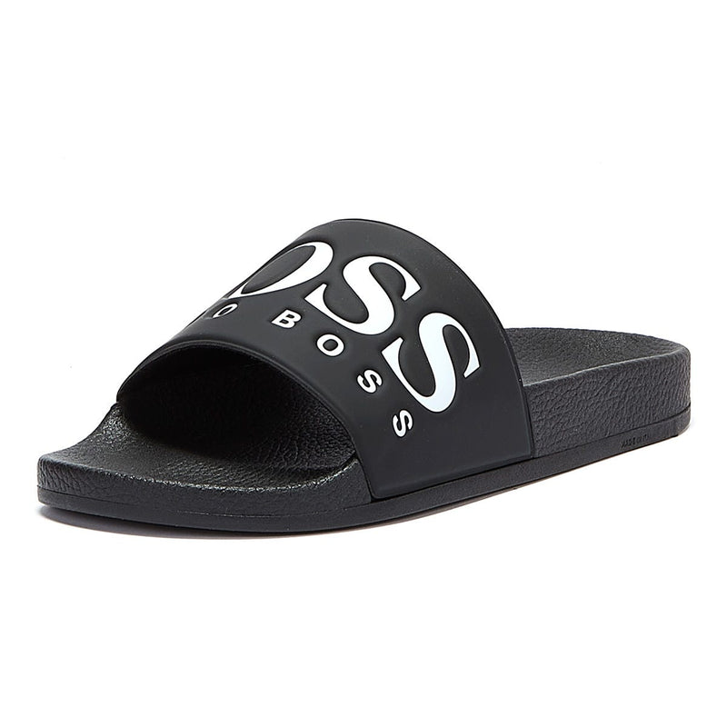 BOSS Solar Mens Black / White Slides