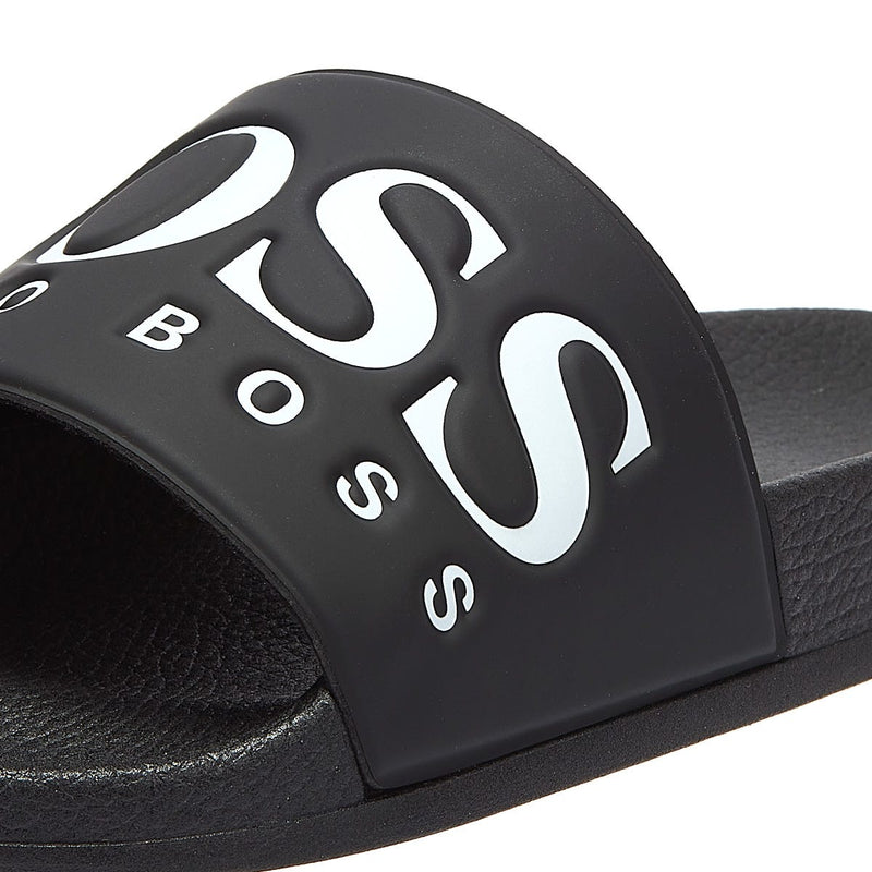 BOSS Solar Mens Black / White Slides