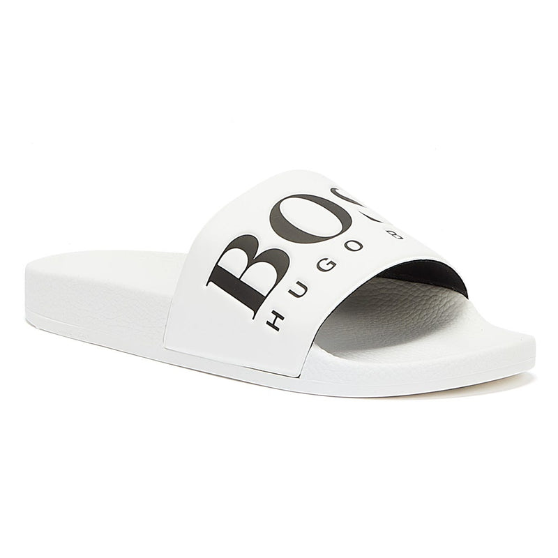 BOSS Solar Mens White / Black Slides