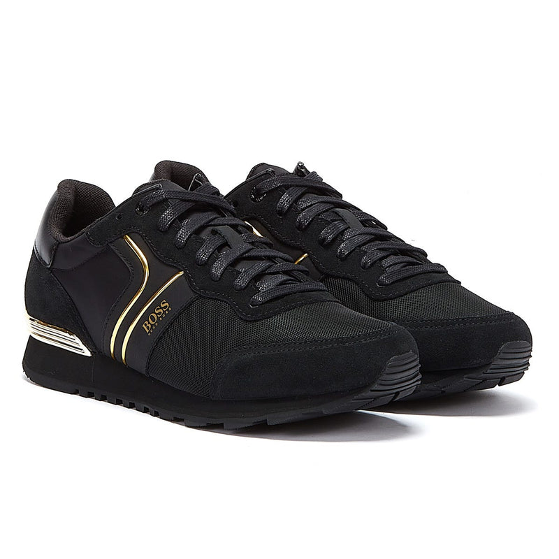 BOSS Parkour Runn Mens Black / Gold Trainers