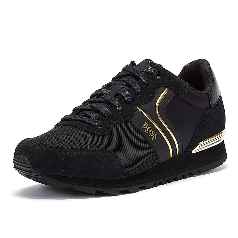 BOSS Parkour Runn Mens Black / Gold Trainers