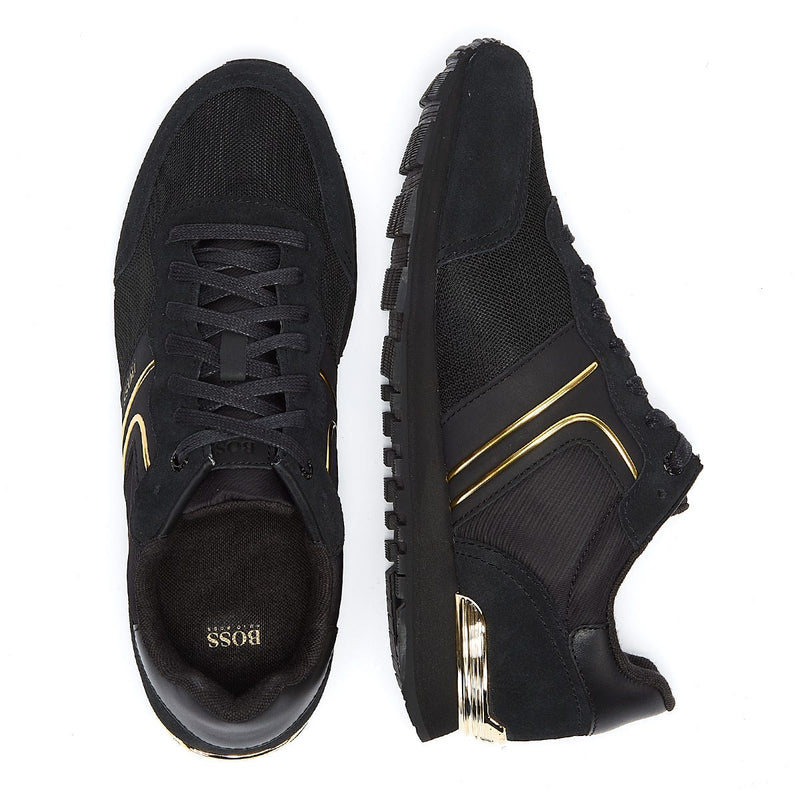 BOSS Parkour Runn Mens Black / Gold Trainers