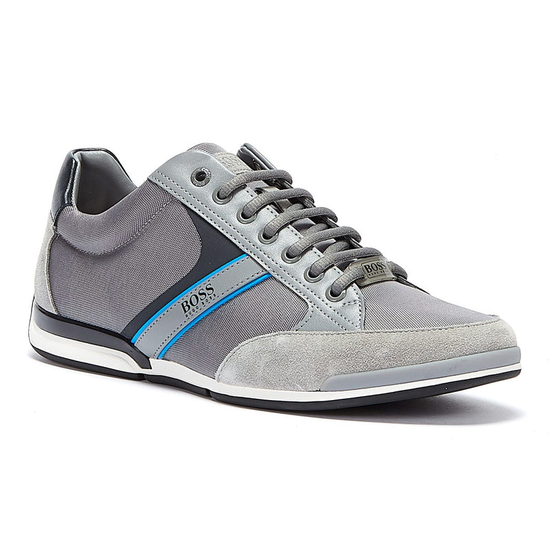 BOSS Saturn Low Mens Grey / Blue Trainers