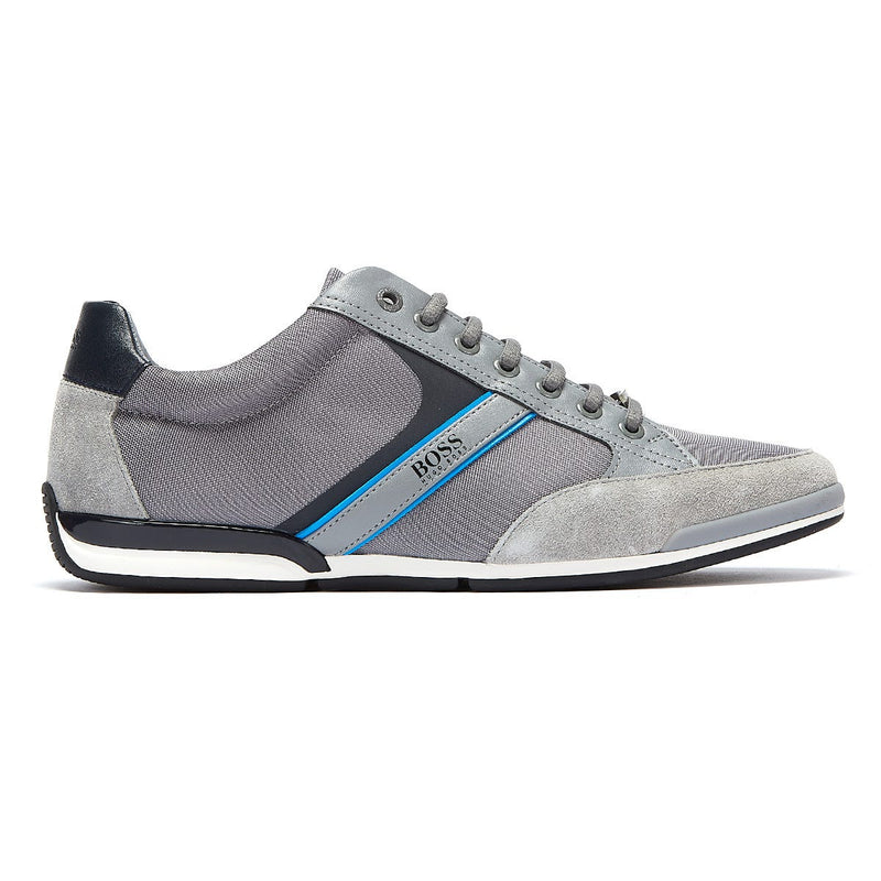 BOSS Saturn Low Mens Grey / Blue Trainers