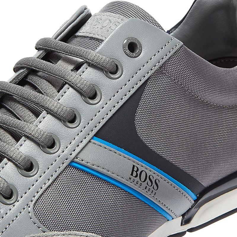 BOSS Saturn Low Mens Grey / Blue Trainers