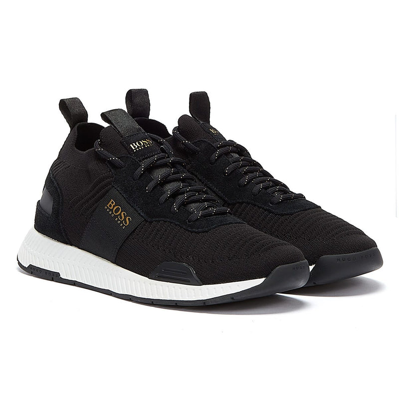 BOSS Titanium Runn Mens Black / Gold Trainers