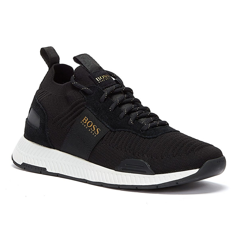 BOSS Titanium Runn Mens Black / Gold Trainers