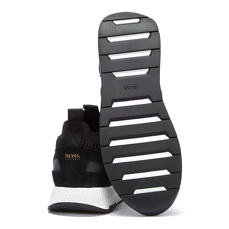 BOSS Titanium Runn Mens Black / Gold Trainers