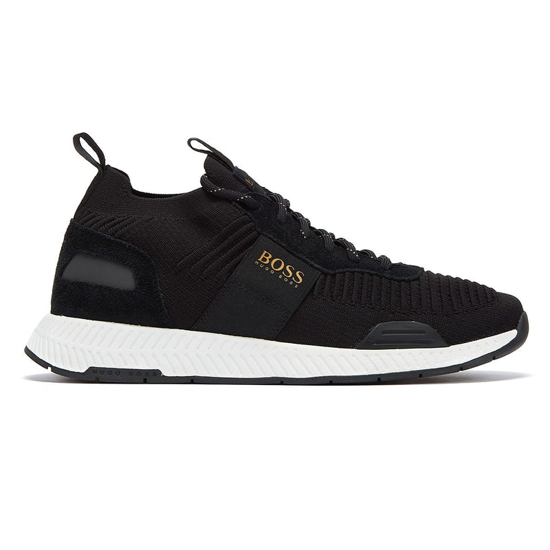 BOSS Titanium Runn Mens Black / Gold Trainers
