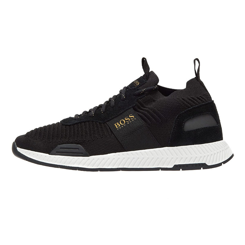BOSS Titanium Runn Mens Black / Gold Trainers
