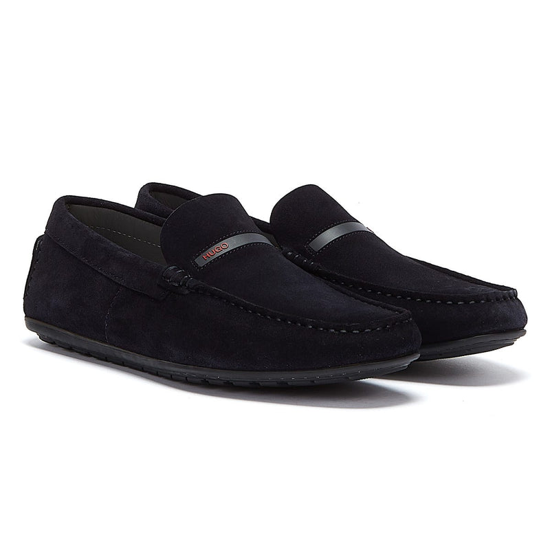 Hugo Dandy Moccassin Mens Dark Blue Shoes