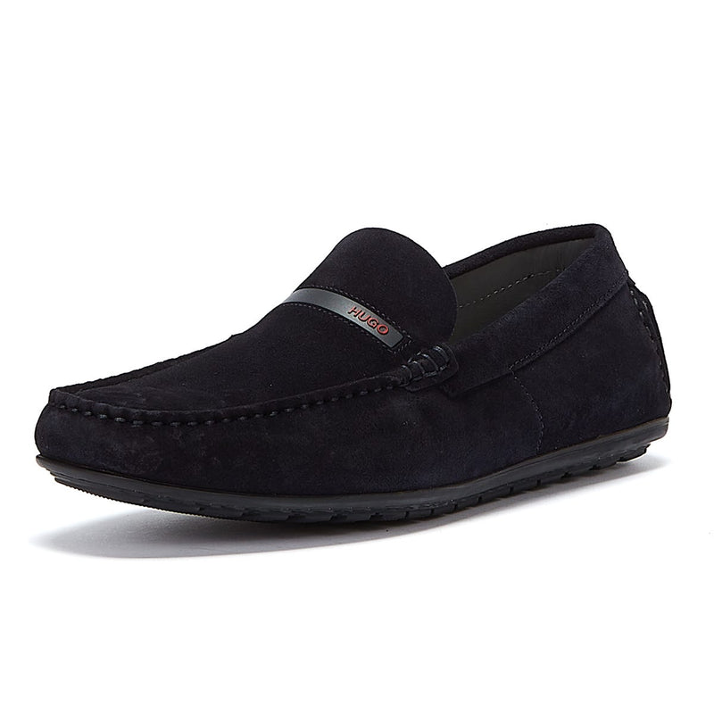 Hugo Dandy Moccassin Mens Dark Blue Shoes