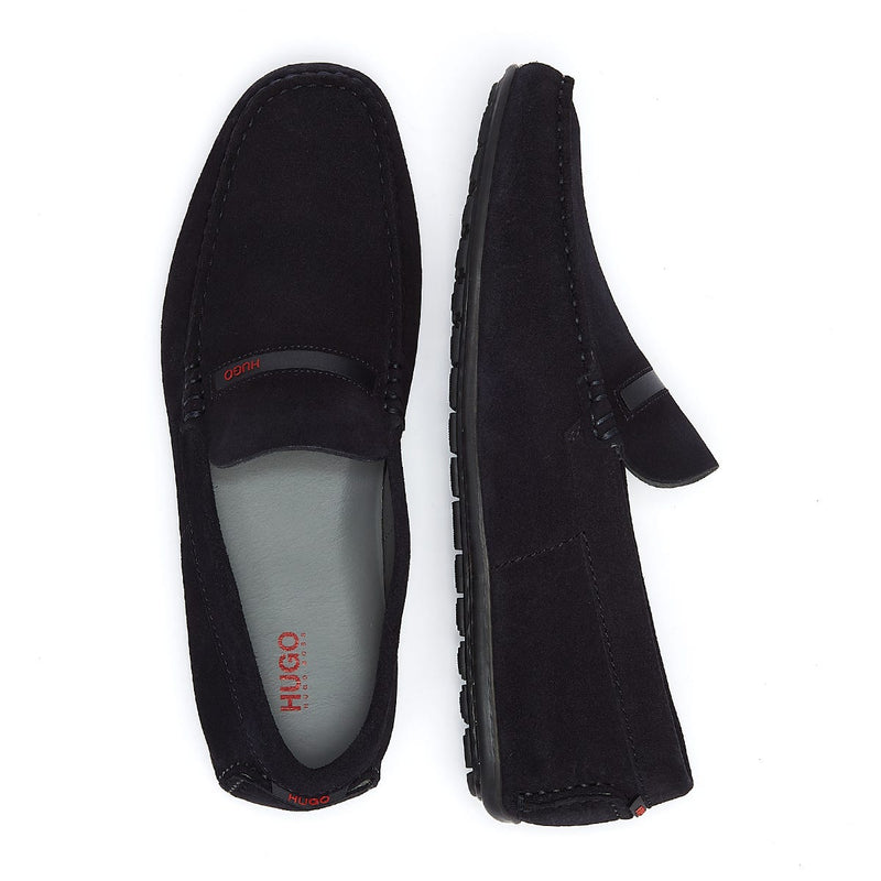 Hugo Dandy Moccassin Mens Dark Blue Shoes