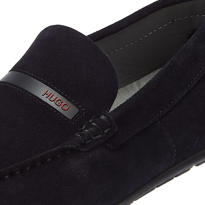 Hugo Dandy Moccassin Mens Dark Blue Shoes