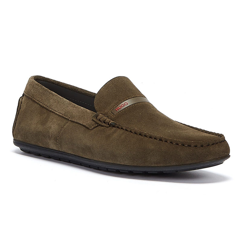 HUGO Dandy Moccassin Mens Khaki Shoes