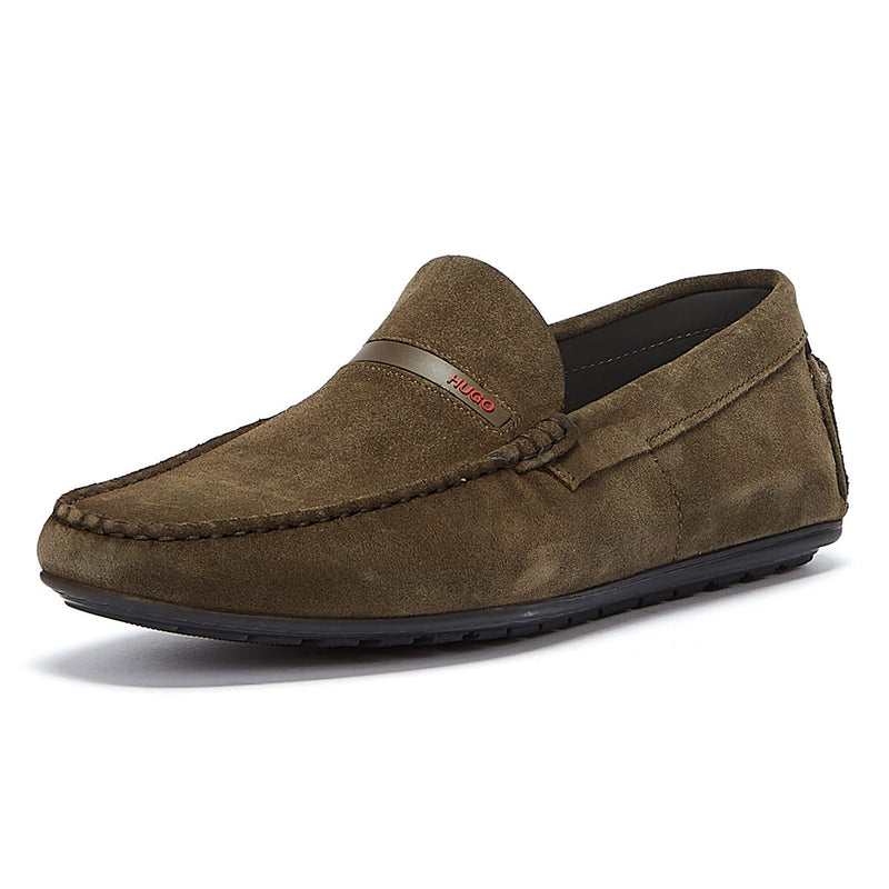 HUGO Dandy Moccassin Mens Khaki Shoes