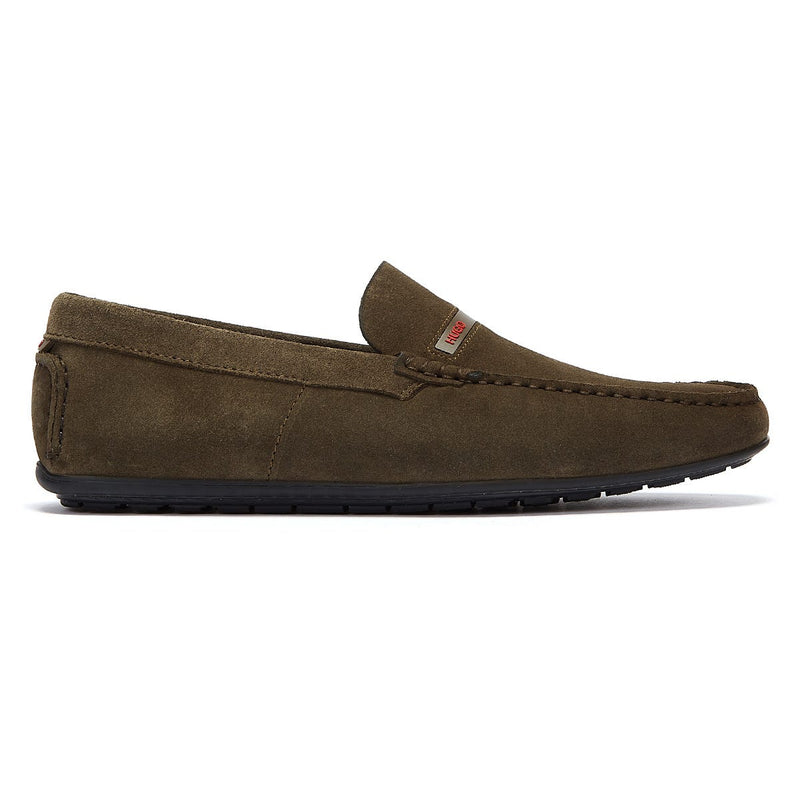HUGO Dandy Moccassin Mens Khaki Shoes