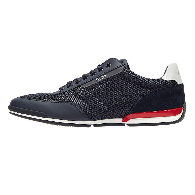BOSS Saturn Low Mesh Mens Navy / Red Trainers