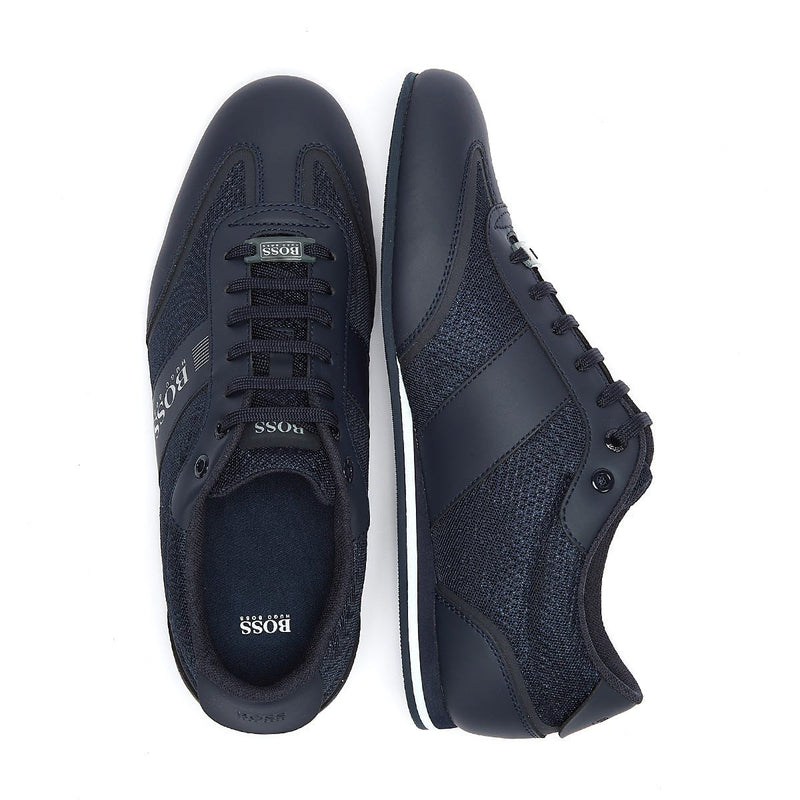 BOSS Lighter Mix Low Mens Dark Blue Trainers