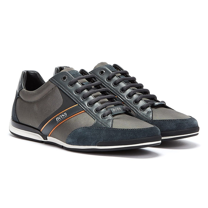 Hugo Boss Saturn Mens Grey / Gold Trainers