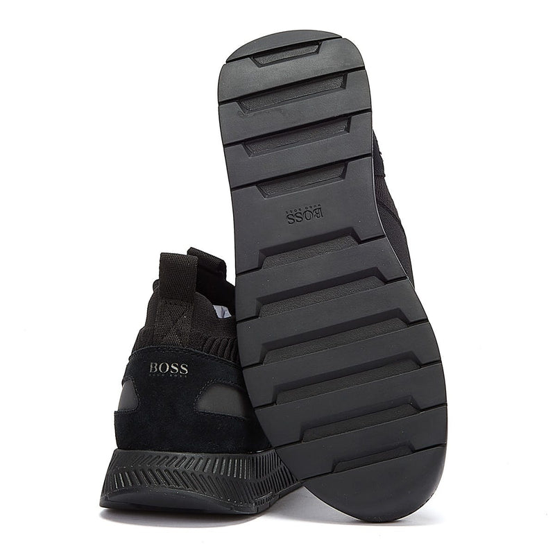 BOSS Titanium Runn Knit Mens Black Trainers