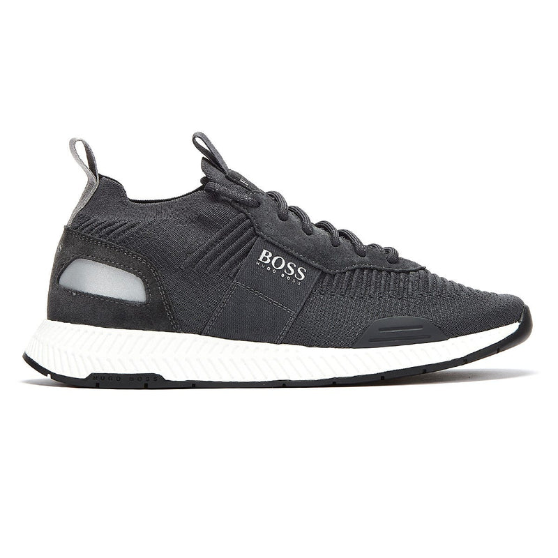 BOSS Titanium Runn Knit Mens Grey Trainers