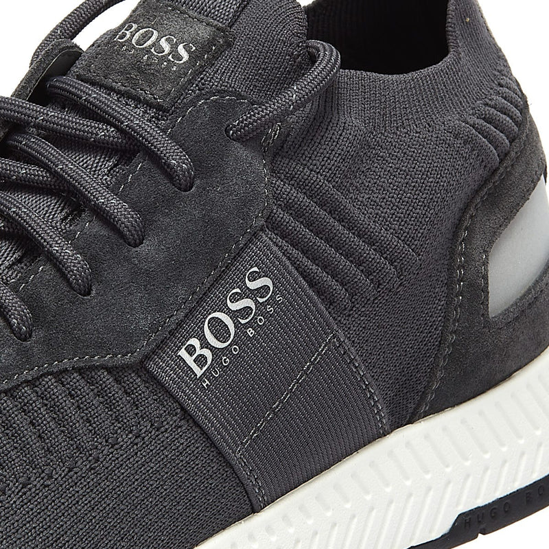 BOSS Titanium Runn Knit Mens Grey Trainers