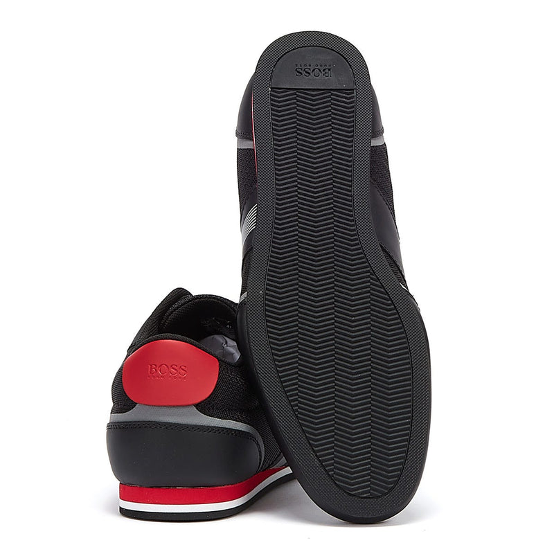 Hugo Boss Lighter Low Mens Black / Red Trainers