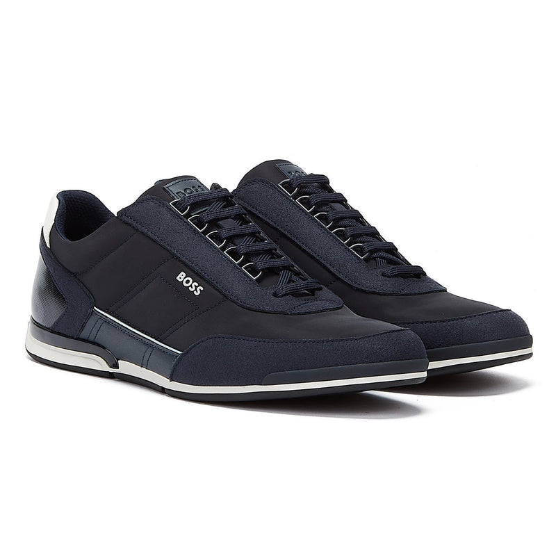 BOSS Saturn Low Flny Mens Dark Blue Trainers