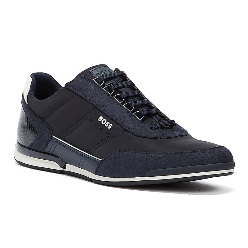 BOSS Saturn Low Flny Mens Dark Blue Trainers